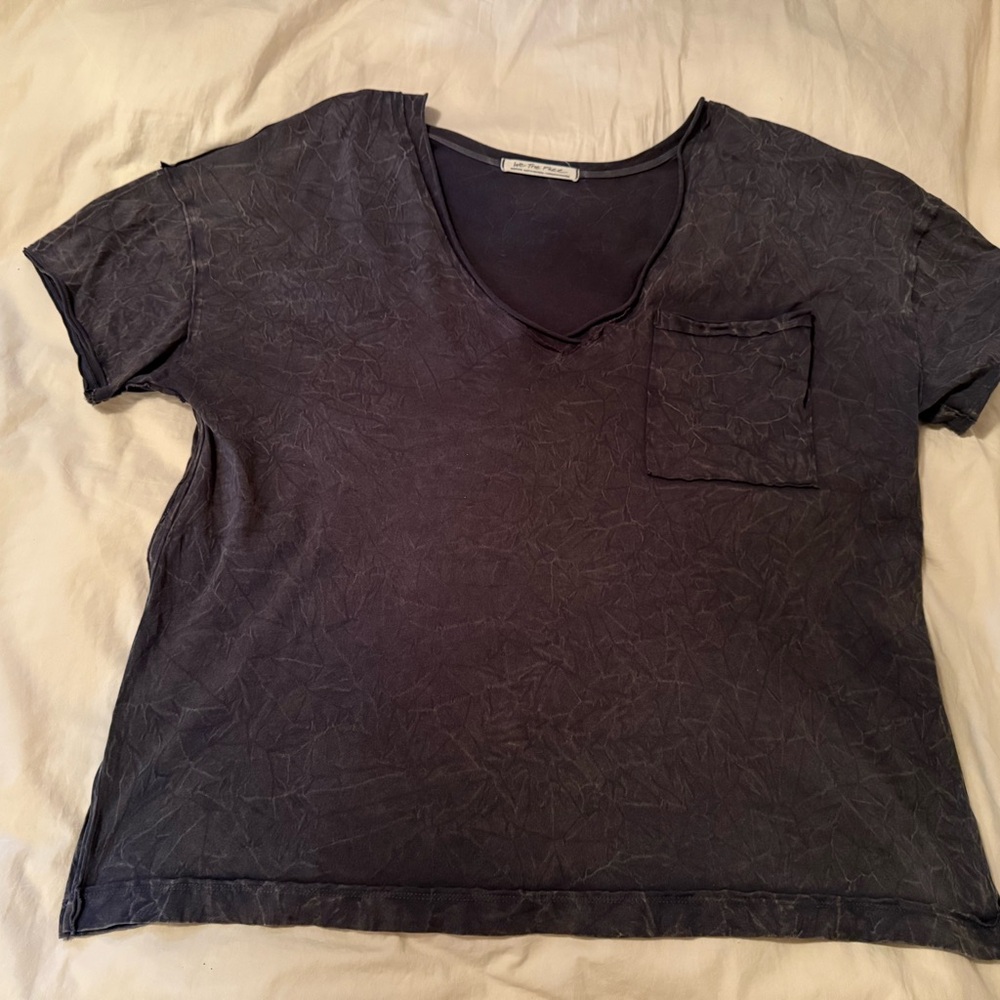 We The Free Black Boxy Short Sleeve Tee